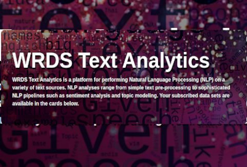 Text Analysis at WRDS
